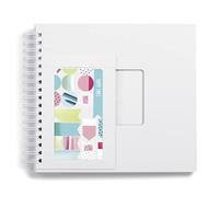 Hama Album à spirales avec kit stickers créatifs DIY (50 pages blanches, Album Scrapbooking DIY Livre photo à Personnaliser, Idée cadeau fait mains, idéal journal intime)