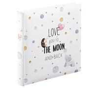 Hama Album Livre Photo bébé "To The Moon" à personnaliser (Photo de naissance, baptême, Cadeau d'anniversaire enfant, Idéal scrapbooking, 25 x 25 cm, 50 Pages blanches, Max. 100 Photos 10x15 cm)