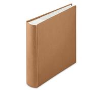 Hama Album Photo à Pochette et zone Mémo "Wrinkled" (200 photos 10x15cm,100 pages, Format 22.5x22cm, Couverture Papier Kraft Lavable, Look Livre) Marron