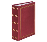 Hama Album photo à pochette 'Londres' (Album mémo, 100 photos 13 x 18 cm, 100 pages blanches, Dim. 14,5 x 19,5cm, Idéal Scrapbooking, idée cadeau, Couverture Rigide effet cuir) Bordeaux