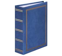 Hama Album photo à pochette 'Londres' (Album mémo, 100 photos 13 x 18 cm, 100 pages blanches, Dim. 14,5 x 19,5cm, Idéal Scrapbooking, idée cadeau, Couverture Rigide effet cuir) Bleu