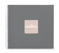 Hama Album Photo à Spirale "Fine Art" 36x32cm Couverture Elegante Personnalisable (Photos à coller, 50 pages blanches, idéal Album Scrapbooking DIY Livre photo à Personnaliser et à Coller) Gris Pierre