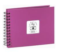 Hama Album Photo à Spirale "Fine Art" (format 24 x 17 cm, 50 pages noires, Idéal Scrapbooking ou DIY, photos à coller) Rose Fushia