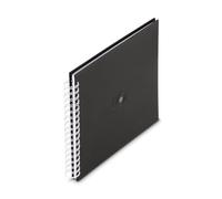 Hama Album Photo à Spirales "Signs" 28x24cm (200 photos 10x15 cm à coller, 50 pages blanches, Album Scrapbooking DIY Livre photo à Personnaliser et à Coller) Noir