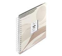 Hama Album Photo à Spirales "Watercolor" 28x24cm (100 photos 10x15 cm à coller, 50 pages blanches, Couverture avec Insert, Album Scrapbooking DIY Livre photo à Personnaliser et à Coller) Marron