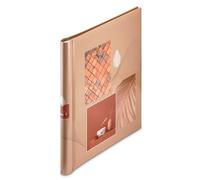 Hama Album Photo Adhésif 28x31cm "Singo II" (40 photos 10x15cm, 20 pages blanches adhésives, DIY Album Scrapbooking, idée cadeau, Couverture Rigide) Terracotta