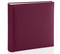Hama Album Photo avec Couverture en Tissu 30 x 30 cm (Livre Photo Jumbo avec 100 Pages Blanches, Album Photo avec intercalaires en Papier Cristal, Album à Personnaliser et à Coller) Bordeaux