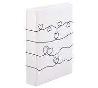 Hama Album photo du livre "Heart Waves" (pour barrettes, cartes blanches, 100 pages, max. 200 photos 10x15 cm, taille de l'album 19x25 cm) blanc