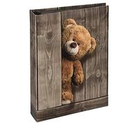 Hama Album photo enfant "Batzi" (taille de l'album de 19 x 25 cm, format pour 200 photos 10 x 15 cm, avec 100 pages, papier stratifié, insertion latérale des photos, ours debout) Marron