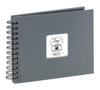 Hama Album Photo Fine Art (Format 24 x 17 cm, 50 Pages Noires, à Spirale) Gris