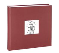 Album photo HAMA traditionnel FINE ART JUMBO - 100 pages blanches + feuillets cristal - 400 photos - Couverture Rouge 30x30cm + fenêtre