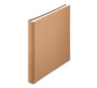 Hama Album Photo Grand Format 'Wrinkled' 30 x 30cm (160 photos 10x15cm à coller, 80 pages blanches, Couverture Kraft Lavable, Album Scrapbooking DIY Livre photo à Personnaliser) Marron