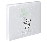 Album photo HAMA pochettes avec mémo HELLO PANDA - 100 pages blanches - 200 photos - Couverture Grise 22,5x22cm