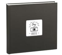 Hama Album Photo Jumbo "Fine Art" (Album 30x30cm, 50 feuilles/100 pages blanches, pour coller 400 Photos de 10x15 cm, Look livre sans spirale, Couverture personnalisable, Idée cadeau) Noir