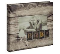 Hama album photo (livre à coller, scrapbook, photo, 30x30 cm, 100 pages, 10x15 cm photo, pour bébé) marron/gris