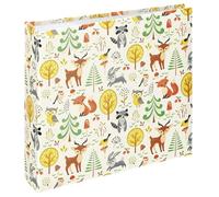 Hama Album photo mémo "Forest" (pour 200 photos au format 10 x 15 cm, album traditionnel enfant de 22,5 x 22 cm, 100 pages blanches, animaux, élégant, emplacement CD) Marron/Beige/Vert/Orange/Jaune