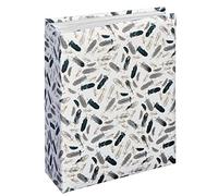 Hama Album photo minimax "Designline" (album de 13 x 16,5 cm, insertion par le haut de 100 photos format 10 x 15 cm, 100 pages (1 photo/page), pas d'inscription) Feathers