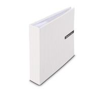 Hama Album Photo pochette et zone Mémo "Designline II" (200 photos 10x15cm,100 pages, Format 22.5x22cm, Pochette carte mémoire, motif à carreaux) Blanc