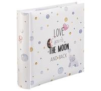 Hama Album photo "To The Moon" (Album souvenirs Anniversaires, Baptême, Baby Shower, Idée cadeau, 22.5x22 cm, 100 pages blanches, Zone Mémo, 200 photos 10x15 cm, Insertion latérale) Multicolore