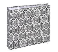 Hama Album photo vierge "La Fleur" (album photo traditionnel 22,5 cm x 22,5 cm, 100 pages, pour l'insertion de 200 photos au format 10 cm x 15 cm, motif de feuilles, pochette CD) Blanc