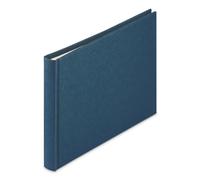 Hama Album Photo 'Wrinkled' 24x17cm (36 photos 10x15cm à coller, 36 pages blanches, Couverture Kraft Lavable, Pages Papier de Bambou, Album Scrapbooking DIY Livre photo à Personnaliser) Bleu