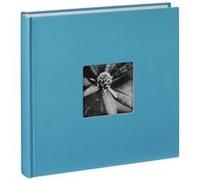 Album photo HAMA traditionnel FINE ART JUMBO - 100 pages blanches + feuillets cristal - 400 photos - Couverture Bleue Turquoise 30x30cm + fenêtre