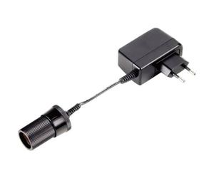 Hama Alimentation secteur (Transformateur de tension d'alimentation CA/CC (230V à 12V / 1000mAh, Adaptateur de charge pour allume-cigare, 1A) Noir