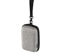 Hama Ambato Étui Rigide pour Appareil Photo Compact 7,5 x 4,5 x 12,5 cm avec Passant de Ceinture, Mousqueton pour Sac à Dos Gris