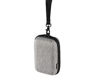 Hama Ambato Étui Rigide pour Appareil Photo Compact 7,5 x 4,5 x 12,5 cm avec Passant de Ceinture, Mousqueton pour Sac à Dos Gris