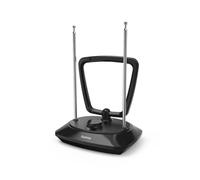 Hama Antenne TV intérieure DVB-T2 Active avec Amplification Réglable, Filtre LTE 5G, Câble coaxiale mâle 2m, Alimentation Via Câble USB-A fourni, Noir