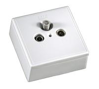 Hama Antennes-Can 3-Fach 10dB Sat Atours TV Radio Dose de Passage Socle Mural