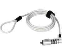 Hama Antivol pour ordinateur portable fermeture à combinaison aucune clé nécessaire, lattache-câble auto-agrippant permet une bonne gestion du câblage 180 cm