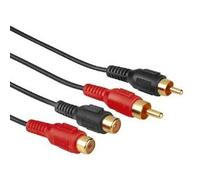 Hama Audio Extension Cable 2 RCA Male Plugs - 2 RCA Female Jacks, 4 m câble audio 2 x RCA Noir