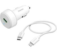 Hama Auto-Schnellladegerät mit Ladekabel Lightning, PD, 20 W, 1 m, Weiß Station de charge pour voiture 20 W blanc