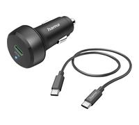 Hama Auto-Schnellladegerät mit Ladekabel USB-C, PD, 25 W, 1 m, Schwarz Station