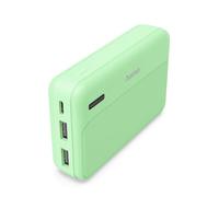 Hama Batterie Externe 10000mAh USB-C, Indicateur LED, Sorties 2xUSB-A, Vert | Power Bank Compact Certifié Avion, Indicateur Charge, Batterie de Secours Universelle Smartphone Tablette Écouteurs Enceintes