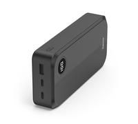 Hama Batterie Externe 20000 mAh Multi-Appareils (2 USB-C, 1 USB-A, Power Bank Compact, Chargeur Portable, Charge Rapide Sécurisée, Ecran Indicateur LED, Utilisation Universelle, Autorisée Avion) Noir