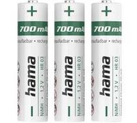 Hama Piles rechargeables NiMH AAA 700 mAh 1,2 V – charge rapide, très faible autodécharge – Lot de 3
