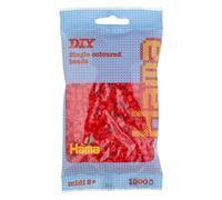 Hama Perles à repasser Midi – sachet env. 1000 perles Rouge transparent – loisirs créatifs