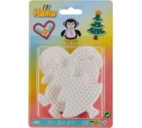 Hama Blister avec 3 plaques (petit cœur, petit pingouin, sapin de Noël)
