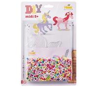 Hama - Blister Perles à Repasser Chevaux Magiques - 2000 Perles midi 5 mm - Plaque Licorne, modèles et Papier - Loisirs créatifs Enfants dès 5 Ans