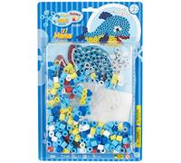 HAMA - Blister perles à repasser Maxi baleine - 250 perles 10 mm - Plaque baleine transparente - Loisirs créatifs enfants dès 3 ans