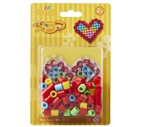 Hama - Blister Perles à Repasser Maxi cœur - 100 Perles 10 mm - Plaque cœur Transparente - Loisirs créatifs Enfants dès 3 Ans