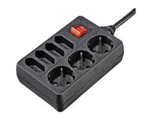 Hama Bloc multiprises à 7 sorties, avec interrupteur, 1,4 m, Noir