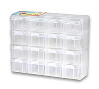 Hama Boîte de perles 6760 pour trier et ranger les perles à repasser de taille mini, midi ou maxi, 16 compartiments sur 4 niveaux, environ 22 x 28 x 8,5 cm, plaisir créatif pour petits et grands