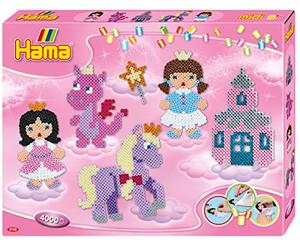HAMA - Boite "Fantasie Fun" - 4000 perles et 2 plaques - Perles à repasser Taille Midi - Loisirs créatifs