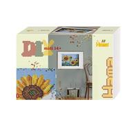 Hama Boîte Pixel Art Tournesols – 10 000 perles, 6 plaques, Taille Midi – 3608 Jaune/Marron/Bleu/Vert