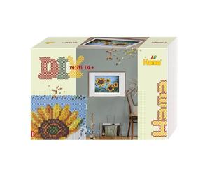 Hama - Boite Pixel Art Tournesols - 10.000 perles et 6 plaques - Perles à repasser Taille Midi - Loisirs créatifs 3608 Jaune/Marron/Bleu/Vert