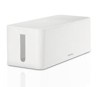 Hama Boîte pour câbles Maxi (Boite Rangement pour Cables chargeurs et multiprises, boitier Cache câbles 40x15,5x13,5cm, Pieds en Caoutchouc) Blanc
