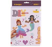 HAMA Boite princesse et sirène tailles de perles MIDI, Pink Purple Blue and Green